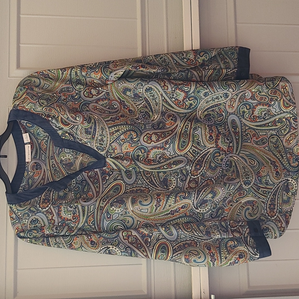 Liz Claiborne size L long sleeve paisley blouse